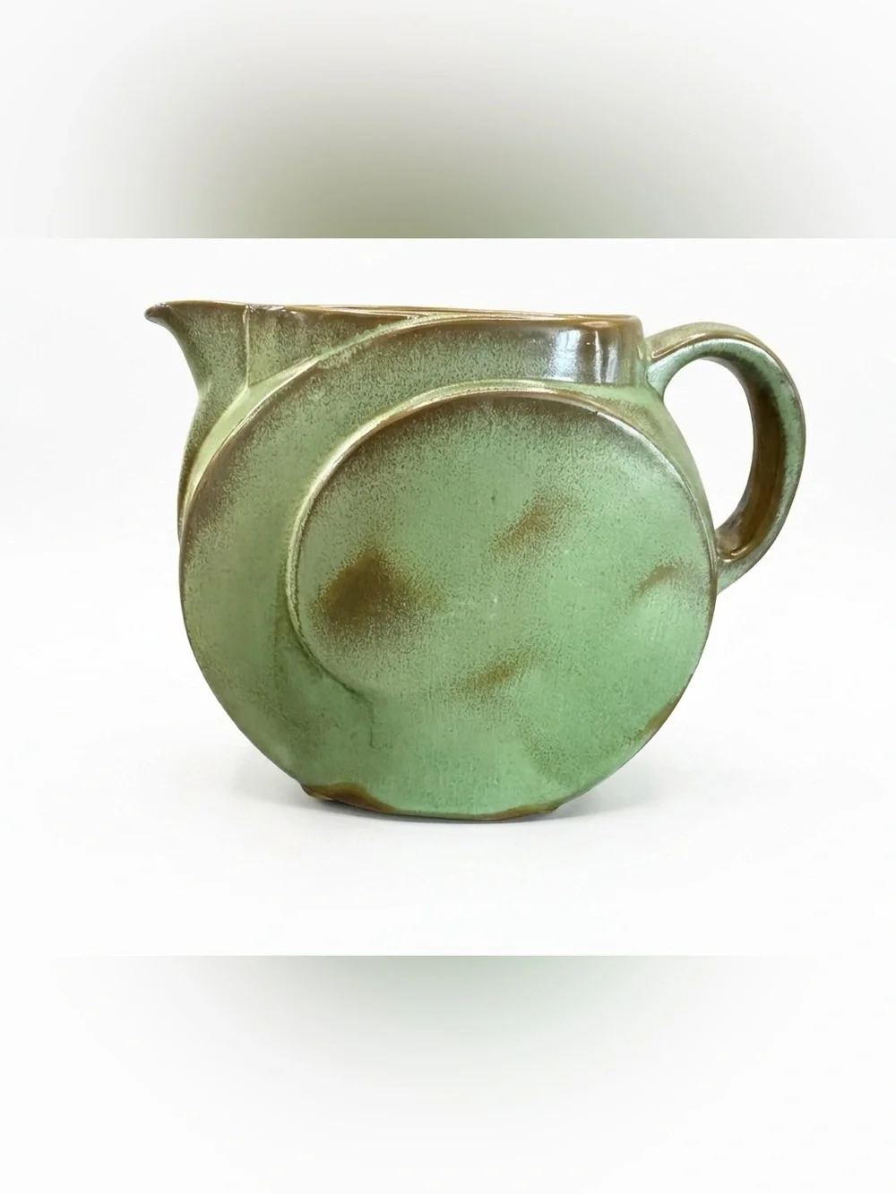 Vintage Frankoma #91 Vase Prairie Green Brown Drip Ada Clay MCM Art Pottery USA